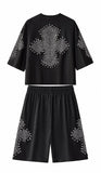Sanctum Cross Short Set – Century Penthouse BLACK/SILVER