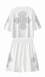 Sanctum Cross Short Set – Century Penthouse WHITE/SILVER