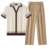Contrast Trim + Solace SET - IVORY/BROWN