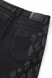 Regalia Medallion Print Denim Pant BLACK