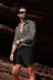 Mykonos Greek Key Pattern Long Sleeve Shirt