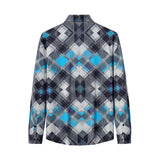 Diamond Plaid Stretch Shirt – El Baron BLUE
