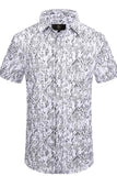 Geometric Cascade SS Shirt WHITE/BLACK