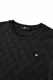 Embossed Greek Key Texture Tee – El Baron BLACK