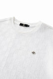Embossed Greek Key Texture Tee – El Baron WHITE