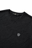 Textured Wave Cotton Tee – El Baron BLACK