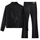 Eminence Paisley Denim SET - Century Penthouse BLACK