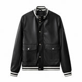 Prestige Varsity PU Jkt + Velvet Core LS button up Shirt + Pure Style Pants  MULBERRY/BLACK/WHITE/SILVER