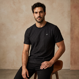 Embossed Greek Key Texture Tee – El Baron BLACK