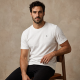 Embossed Greek Key Texture Tee – El Baron WHITE