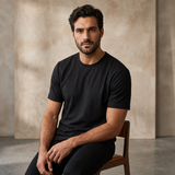 Embossed Diamond Texture Tee – El Baron BLACK