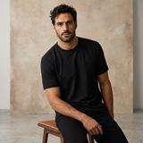 Embossed Geo Texture Tee – El Baron BLACK