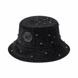 Prism Gem Denim Jkt + Contour Belted Short + Midnight Serpent RhinestonE hat BLACK