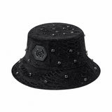 Midnight Serpent Rhinestone - Century Penthouse Hat BLACK