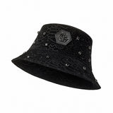 Midnight Serpent Rhinestone - Century Penthouse Hat BLACK