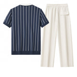 ModStripe Knit + Belmont SET - NAVY/WHITE/TAUPE
