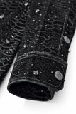 Midnight Serpent Rhinestone SET - Century Penthouse BLACK