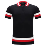 Heritage Stripe Knit Polo BLACK