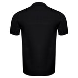 Men's Retro-Inspired Knit Polo Shirt BLACK/WHITE