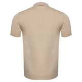Men's Retro-Inspired Knit Polo Shirt IVORY/NAVY