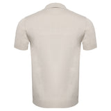 Men's Retro-Inspired Knit Polo Shirt WHITE/NAVY