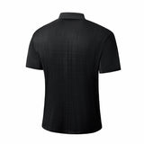 Shadow Plaid Stitchless Men's Polo Black