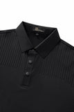 Seamless Linear Texture Polo BLACK
