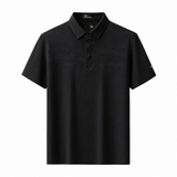 Seamless Horizon Texture Polo BLACK