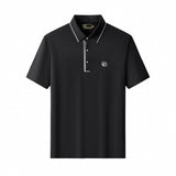 Seamless Mosaic Texture Polo BLACK