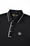Seamless Mosaic Texture Polo BLACK