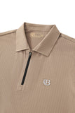 Seamless Horizon Zip Polo KHAKI