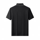 Seamless Chevron Texture Polo BLACK