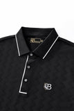 Seamless Chevron Texture Polo BLACK