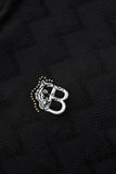 Seamless Chevron Texture Polo BLACK