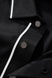 Seamless Chevron Texture Polo BLACK