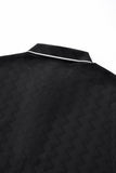 Seamless Chevron Texture Polo BLACK
