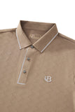 Seamless Chevron Texture Polo KHAKI