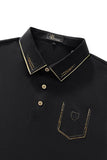 Regal Crystal Pocket Polo BLACK/GOLD
