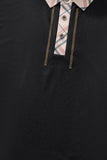 Regal Plaid Crystal Performance Polo BLACK/BLACK