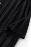 MetroLine Button Knit Polo BLACK