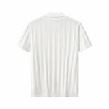 MetroLine Button Knit Polo WHITE