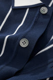 ModStripe Knit + Belmont SET - NAVY/WHITE/TAUPE