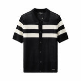 Marina Stripe Knit SS Shirt BLACK