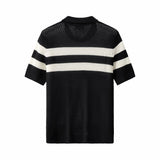 Marina Stripe Knit SS Shirt BLACK