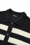 Marina Stripe Knit SS Shirt BLACK