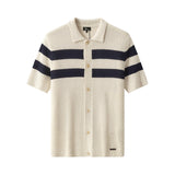 Marina Stripe Knit SS Shirt IVORY