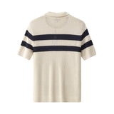 Marina Stripe Knit SS Shirt IVORY