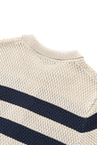Marina Stripe Knit SS Shirt IVORY