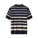 Regatta Mesh Stripe Knit SS Shirt NAVY