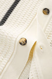 Riviera Stripe Mesh Knit SS Shirt IVORY